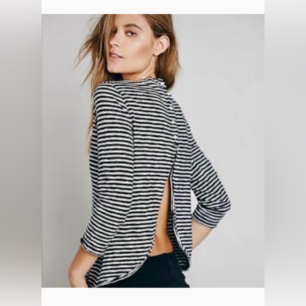 We the Free Mod Stripe Open Back Tee Sz XS
